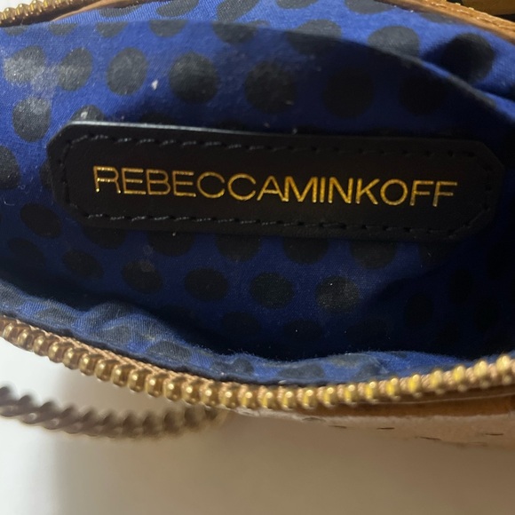 Rare Rebecca Minkoff Brown Gold Accents Ostrich Leather Crossbody Bag - Picture 3 of 8